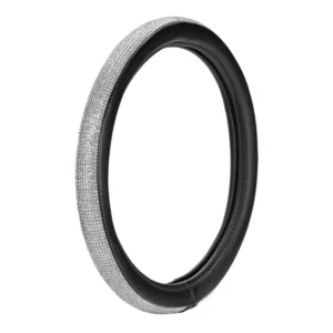 ΚΑΛΥΜΜΑ ΤΙΜΟΝΙΟΥ DIAMONDS SILVER (S) 35/37cm ΣΥΝΘΕΤΙΚΟ ΔΕΡΜΑ SKEENTEX ΜΑΥΡΟ/ΑΣΗΜΙ LAMPA  - 1 ΤΕΜ. 33170