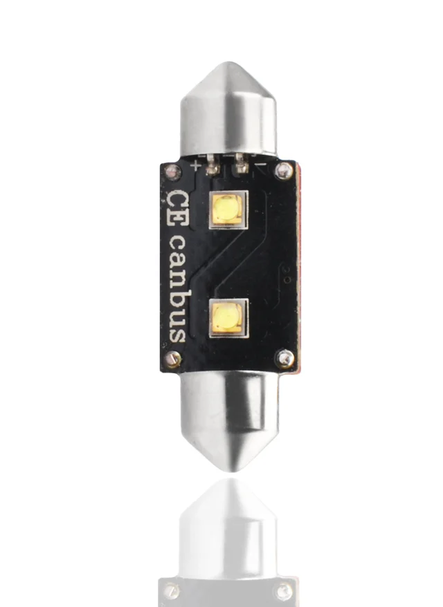 ΛΑΜΠΑΚΙΑ ΠΛΑΦΟΝΙΕΡΑΣ C5W/C10W 12V 6W SV8 ΛΑΜΠΑΚΙΑ ΠΛΑΦΟΝΙΕΡΑΣ C5W/C10W 12V 6W SV8,5 41mm CAN-BUS+RADIATOR LED 2xHP CREE ΛΕΥΚΟ 1ΤΕΜ. M-TECH L336W - Image 1