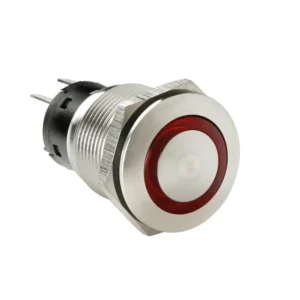 ΔΙΑΚΟΠΤΗΣ ΜΠΟΥΤΟΝ (BUTTON) 12/24V 5Amax 5PIN IP65 ON/OFF ME LED ΚΟΚΚΙΝΟ ΑΝΟΞΕΙΔΩΤΟ ΑΤΣΑΛΙ​ LAMPA - 1 TEM. 45574