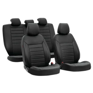 ΚΑΛΥΜΜΑΤΑ ΚΑΘΙΣΜΑΤΩΝ LUXURY LEATHERETTE ΔΕΡΜΑΤΙΝΗ ΑΦΡΩΔΕΣ ΜΑΥΡΟ -4 ΤΕΜ 54665