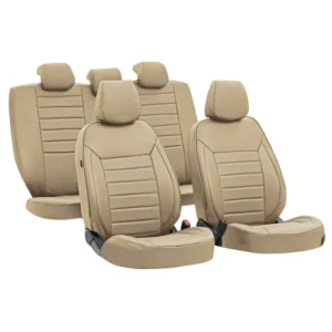 ΚΑΛΥΜΜΑΤΑ ΚΑΘΙΣΜΑΤΩΝ LUXURY LEATHERETTE ΔΕΡΜΑΤΙΝΗ ΑΦΡΩΔΕΣ ΜΠΕΖ - 4 ΤΕΜ. 54667