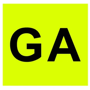 ΓΡΑΜΜΑΤΑ GA ΣΕ ΚΙΤΡΙΝΟ ΠΛΑΙΣΙΟ ΓΙΑ ΠΙΣΩ 65360