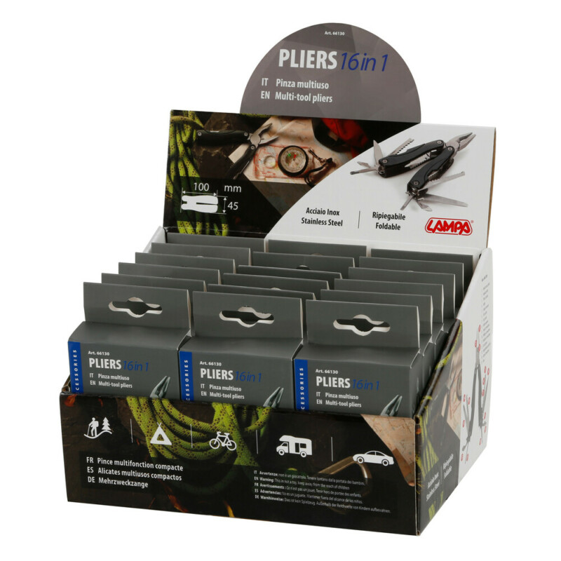 ΕΛΒΕΤΙΚΟΣ ΣΟΥΓΙΑΣ/ΠΟΛΥΕΡΓΑΛΕΙΟ ΜΕ ΠΕΝΣΑ PLIERS 16in1 INOX 18x15x23cm ΣΕ ΣΤΑΝΤ LAMPA - 18 ΤΕΜ. ΕΛΒΕΤΙΚΟΣ ΣΟΥΓΙΑΣ/ΠΟΛΥΕΡΓΑΛΕΙΟ ΜΕ ΠΕΝΣΑ PLIERS 16in1 INOX 18x15x23cm ΣΕ ΣΤΑΝΤ LAMPA - 18 ΤΕΜ. 66130D - Image 1