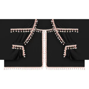 ΚΟΥΡΤΙΝΕΣ ΝΤΑΛΙΚΑΣ LUXURY PRO CABIN ΜΑΥΡΟ / ΚΟΚΚΙΝΟ ΣΕΤ LAMPA - 8 ΤΕΜ. 96040