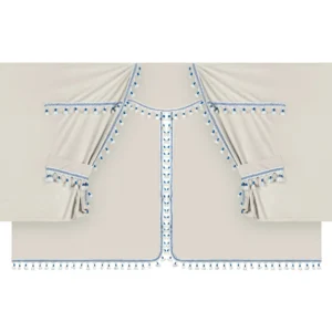 ΚΟΥΡΤΙΝΕΣ ΝΤΑΛΙΚΑΣ LUXURY PRO CABIN ΚΡΕΜ / ΜΠΛΕ ΣΕΤ LAMPA - 8 ΤΕΜ. 96042