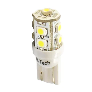 T10 W5W 12V W2,1x9,5d LED 9xSMD3528 ΚΙΤΡΙΝΟ (ΚΑΡΦΩΤΟ ΑΚΑΛΥΚΟ) BLISTER  M-TECH - 2ΤΕΜ. LB018Y
