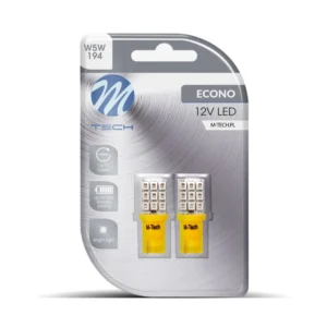 T10 W5W 12V W2,1x9,5d LED 9xSMD2835 ΚΙΤΡΙΝΟ ΚΑΡΦΩΤΟ ΑΚΑΛΥΚΟ BLISTER M-TECH - 2 τεμ. LB021Y