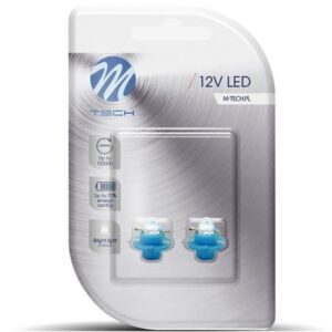 BAX 12V B8,4d 0,2W LED 1xFLUX 5mm ΜΠΛΕ BLISTER 2ΤΕΜ. M-TECH LB049B