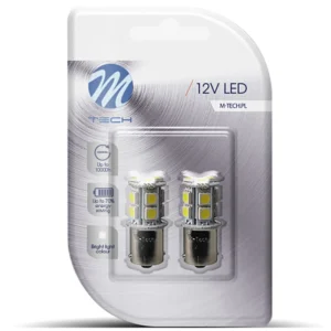 P21W 12V BA15s LED 13xSMD5050 ΛΕΥΚΟ (ΜΟΝΟΠΟΛΙΚΟ) BLISTER 2ΤΕΜ. M-TECH LB060W