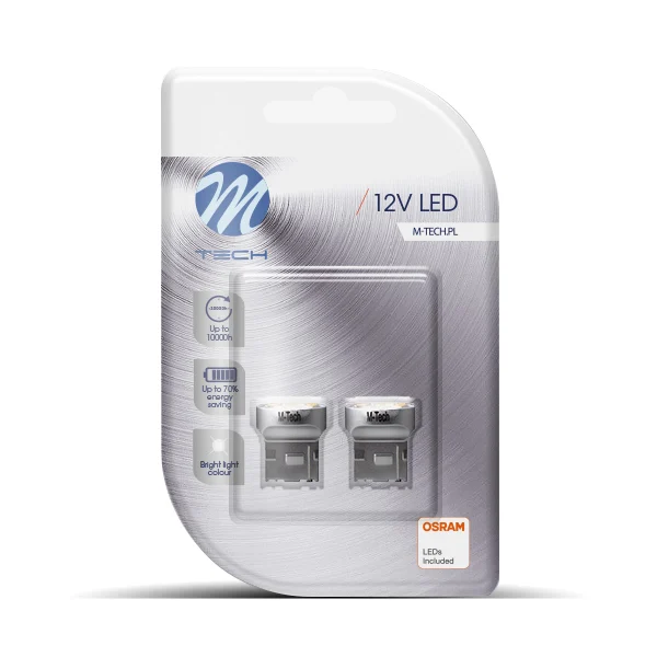 W21W (T20) 12V W3x16d 9xSMD2835 LED OSRAM ΛΕΥΚΟ BLISTER 2ΤΕΜ. M-TECH W21W (T20) 12V W3x16d 9xSMD2835 LED OSRAM ΛΕΥΚΟ BLISTER 2ΤΕΜ. M-TECH LB109W - Image 1