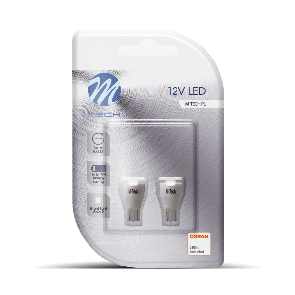 W16W 12V W2 W16W 12V W2,1x9,5d 7xSMD2835 LED OSRAM ΛΕΥΚΟ BLISTER 2ΤΕΜ. M-TECH LB111W - Image 1