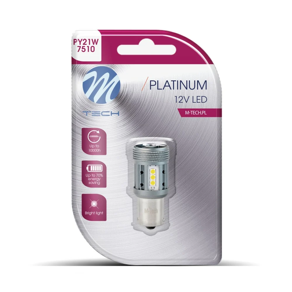 ΛΑΜΠΑΚΙ PY21W 12/24V BA15s 12xSMD3030 LED CAN-BUS ΠΟΡΤΟΚΑΛΙ PLATINIUM BLISTER M-TECH - 1 ΤΕΜ ΛΑΜΠΑΚΙ PY21W 12/24V BA15s 12xSMD3030 LED CAN-BUS ΠΟΡΤΟΚΑΛΙ PLATINIUM BLISTER M-TECH - 1 ΤΕΜ LB852Y-01B - Image 1