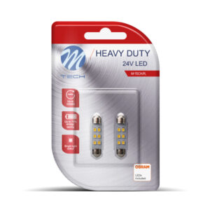 ΛΑΜΠΑΚΙΑ ΠΛΑΦΟΝΙΕΡΑΣ C5W 24V SV8,5 41mm OSRAM LED 6xSMD2835 ΛΕΥΚΟ HEAVY DUTY BLISTER 2ΤΕΜ. M-TECH LB9105W