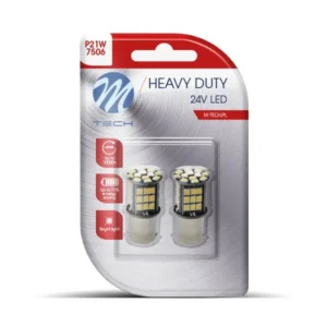 P21W 24V BA15s 48xSMD2835 LED CAN-BUS ΛΕΥΚΟ HEAVY DUTY BLISTER M-TECH - 2 Τεμ. LB9354W