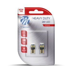 M-Tech - Λάμπες LED R5W / R10W 24V Βάση BA15s 9 x SMD 3528 Κόκκινο Μονοπολικό Heavy Duty σε Blister - 2 Τεμ. (LB988R/MT) LB988R