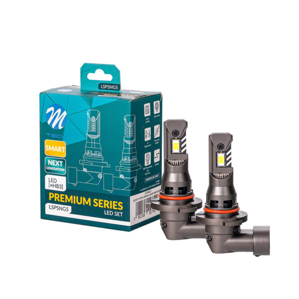 M-Tech - Λάμπες LED HB3 τύπου Premium Smart Next Generation Series με Canbus και CSP3570, τάση λειτουργίας 12V, ισχύ έως 35W, φωτεινότητα έως 5000lm και χρώμα 6000K, για φανάρια με προτζέκτορα - 2 τεμ. (LSPSNG5/MT) LSPSNG5