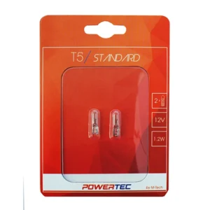 T5 12V 1,2W W2x4,6d (ΚΑΡΦΩΤΟ ΑΚΑΛΥΚΟ)  POWERTEC STANDARD ΑΛΟΓΟΝΟΥ 2ΤΕΜ. PTZ29-02B