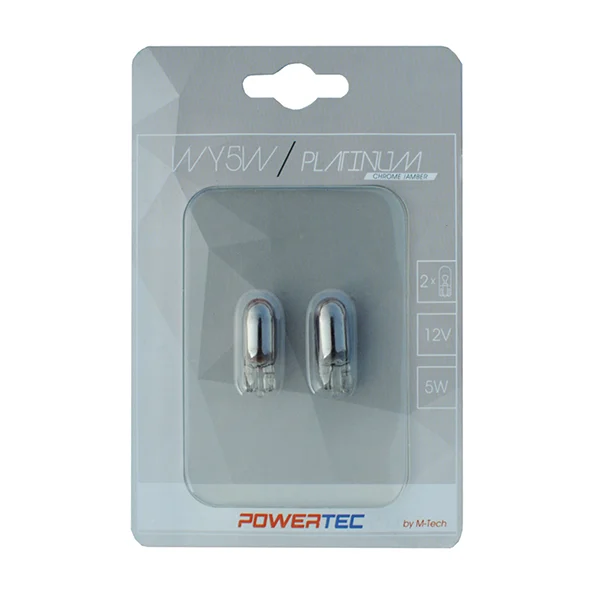 T10 W5W 12V 5W W2 T10 W5W 12V 5W W2,1x9,5d 3.500K 130% (ΚΑΡΦΩΤΟ ΑΚΑΛΥΚΟ) ΧΡΩΜΙΟ ΠΟΡΤΟΚΑΛΙ POWERTEC PLATINUM 2ΤΕΜ. PTZCH28-02B - Image 1
