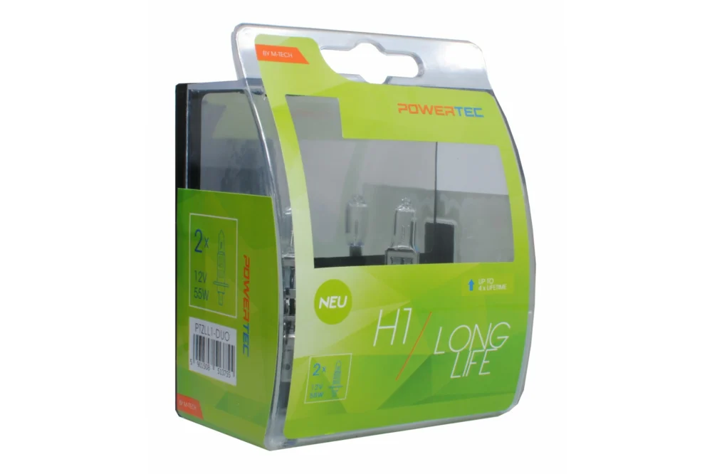 H1 12V 55W P14 H1 12V 55W P14,5s POWERTEC LONG LIFE ΑΛΟΓΟΝΟΥ 2ΤΕΜ. PTZLL1-DUO - Image 1