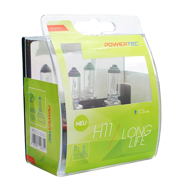 H11 12V 55W 3.150K PGJ19-1 POWERTEC LONG LIFE ΑΛΟΓΟΝΟΥ 2ΤΕΜ. H11 12V 55W 3.150K PGJ19-1 POWERTEC LONG LIFE ΑΛΟΓΟΝΟΥ 2ΤΕΜ. PTZLL11-DUO - Image 1
