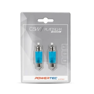 ΛΑΜΠΑΚΙΑ ΠΛΑΦΟΝΙΕΡΑΣ C5W 12V 5W 36x11mm SV8.5-8 WHITE EFFECT POWERTEC PLATINUM  M-TECH - 2 ΤΕΜ PTZPT33-02B