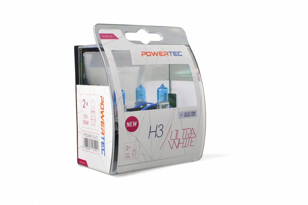 H3 12V 55W PK22s POWERTEC ULTRA WHITE 2ΤΕΜ. M-TECH H3 12V 55W PK22s POWERTEC ULTRA WHITE 2ΤΕΜ. M-TECH PTZUW3-DUO - Image 1