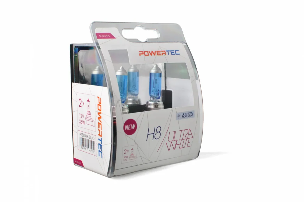 H8 12V 35W PGJ19-1 POWERTEC ULTRA WHITE 2ΤΕΜ. M-TECH H8 12V 35W PGJ19-1 POWERTEC ULTRA WHITE 2ΤΕΜ. M-TECH PTZUW8-DUO - Image 1