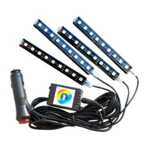 ΣΥΣΤΗΜΑ ΕΣΩΤΕΡΙΚΟΥ ΦΩΤΙΣΜΟΥ ATHMOSPHERE KIT 4ΤΕΜ. 9LED RGB MULTICOLOR ΜΕ ΦΙΣ ΑΝΑΠΤΗΡΑ AL