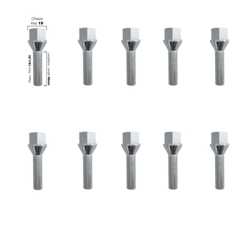 ΜΠΟΥΛΟΝΙΑ ΚΩΝΙΚΑ 12x1 ΜΠΟΥΛΟΝΙΑ ΚΩΝΙΚΑ 12x1,25 (42mm) (19) SIMONI RACING - 10 ΤΕΜ. BR/6-10 - Image 1