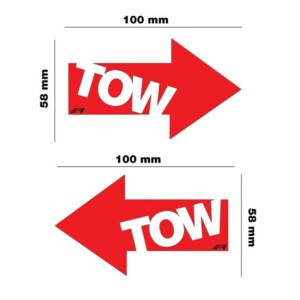 ΑΥΤΟΚΟΛΛΗΤΟ TOW ΚΟΚΚΙΝΟ 100x58mm SIMONI RACING - 2 ΤΕΜ. CR/TR
