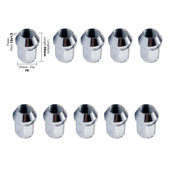 Simoni Racing - ΠΑΞΙΜΑΔΙ ΚΩΝΙΚΟ 12x1,5 (34mm) (19) 10ΤΕΜ. DR/13-10