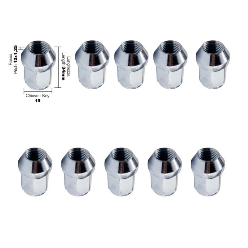 ΠΑΞΙΜΑΔΙ ΚΩΝΙΚΟ 12x1 ΠΑΞΙΜΑΔΙ ΚΩΝΙΚΟ 12x1,25 (34mm) (19) 10ΤΕΜ. DR/14-10 - Image 1