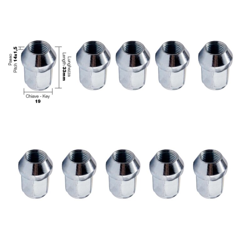 ΠΑΞΙΜΑΔΙ ΚΩΝΙΚΟ 14x1 ΠΑΞΙΜΑΔΙ ΚΩΝΙΚΟ 14x1,5 (33mm) (19) 10ΤΕΜ. DR/15-10 - Image 1