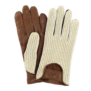 ΓΑΝΤΙΑ ΟΔΗΓΟΥ ΔΕΡΜΑΤΙΝΑ/ΠΛΕΚΤΑ ΚΑΦΕ (M) VINTAGE GLOVES GV2M