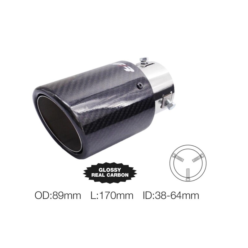 ΑΚΡΟ (ΜΠΟΥΚΑ) ΕΞΑΤΜΙΣΗΣ REAL CARBON Φ38>64mm-ΜΗΚΟΣ 170mm - ΔΙΑΜΕΤΡΟΣ ΕΞΩΤΕΡΙΚΗ 89mm-SIMONI RACING - 1 TEM TRX/119C