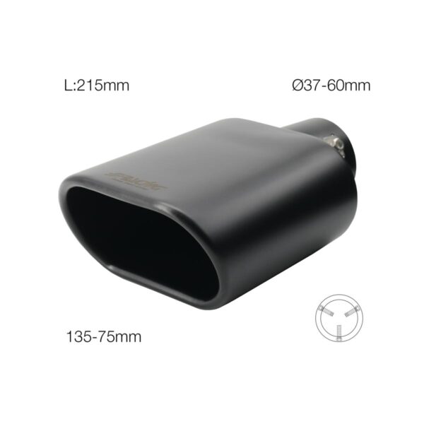 ΑΚΡΟ (ΜΠΟΥΚΑ) ΕΞΑΤΜΙΣΗΣ ΟΒΑΛ ΜΑΥΡΗ 135x75mm ΜΗΚΟΣ:215mm /ΔΙΑΜΕΤΡΟ ΣΩΛΗΝΑ 37-60mm TRX16N SIMONI RACING - 1 TEM. TRX/16N