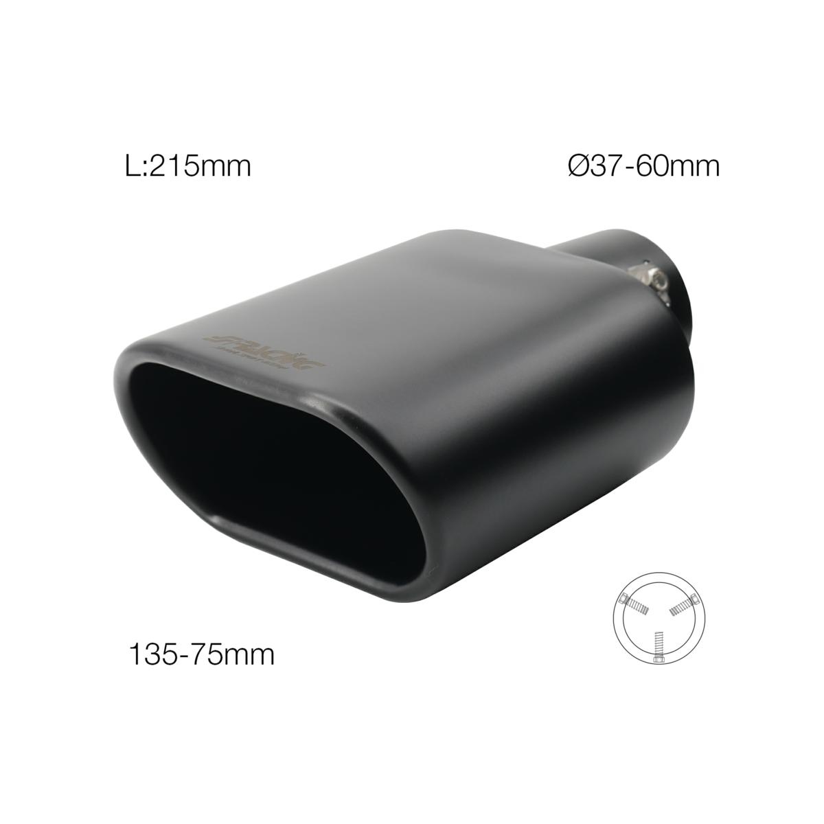 ΑΚΡΟ (ΜΠΟΥΚΑ) ΕΞΑΤΜΙΣΗΣ ΟΒΑΛ ΜΑΥΡΗ 135x75mm ΜΗΚΟΣ:215mm /ΔΙΑΜΕΤΡΟ ΣΩΛΗΝΑ 37-60mm TRX16N SIMONI RACING - 1 TEM. ΑΚΡΟ (ΜΠΟΥΚΑ) ΕΞΑΤΜΙΣΗΣ ΟΒΑΛ ΜΑΥΡΗ 135x75mm ΜΗΚΟΣ:215mm /ΔΙΑΜΕΤΡΟ ΣΩΛΗΝΑ 37-60mm TRX16N SIMONI RACING - 1 TEM. TRX/16N - Image 1