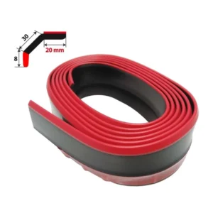 ΔΙΑΚΟΣΜΗΤΙΚΟ SPOILER ΠΡΟΦΥΛΑΚΤΗΡΑ LIP-SPLITTER 20+30+8mm 250cm ΛΑΣΤΙΧΕΝΙΟ ΚΟΚΚΙΝΟ/ΜΑΥΡΟ SIMONI RACING - 1 ΤΕΜ. UB/BR