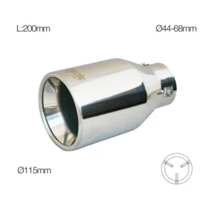 ΑΚΡΟ/ΜΠΟΥΚΑ ΕΞΑΤΜΙΣΗΣ ΧΡΩΜΙΟΥ 44-68mm (ΜΗΚΟΣ 200mm - ΔΙΑΜΕΤΡΟΣ ΕΞΩΤΕΡΙΚΗ 115mm)​ SIMONI RACING - 1 TEM TRX/99