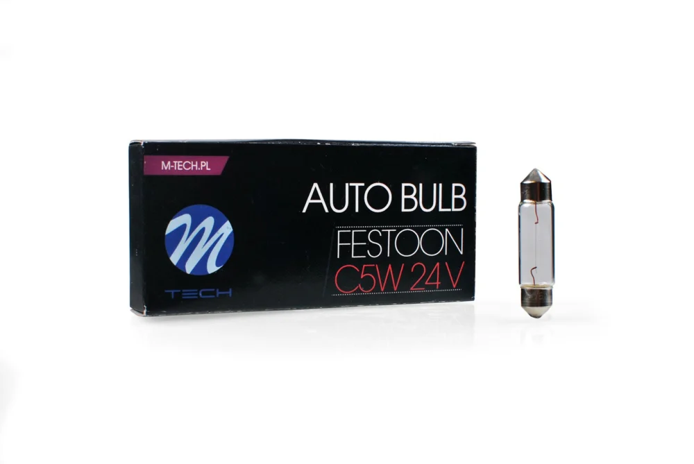 ΛΑΜΠΑΚΙΑ ΠΛΑΦΟΝΙΕΡΑΣ 5W 24V SV8 ΛΑΜΠΑΚΙΑ ΠΛΑΦΟΝΙΕΡΑΣ 5W 24V SV8,5 41mm STANDARD ΑΛΟΓΟΝΟΥ M-TECH - 10 τεμ. Z934 - Image 1