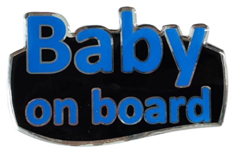 BABY ON BOARD ΑΥΤΟΚΟΛΛΗΤΟ ΕΞΩΤΕΡΙΚΗΣ ΧΡΗΣΗΣ 13 BABY ON BOARD ΑΥΤΟΚΟΛΛΗΤΟ ΕΞΩΤΕΡΙΚΗΣ ΧΡΗΣΗΣ 13,1 Χ 8,3cm ΜΠΛΕ/ΜΑΥΡΟ/ΧΡΩΜΙΟ ΜΕ ΕΠΙΚΑΛΥΨΗ ΣΜΑΛΤΟΥ - 1 ΤΕΜ. - Image 1