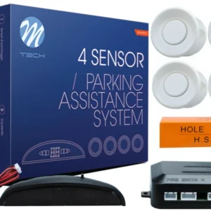 ΣΥΣΤΗΜΑ ΠΑΡΚΑΡΙΣΜΑΤΟΣ 9-15 V ΜΕ 4 ΑΙΣΘΗΤΗΡΕΣ (ΛΕΥΚΟ) 18mm & ΟΘΟΝΗ M-TECH CP14W