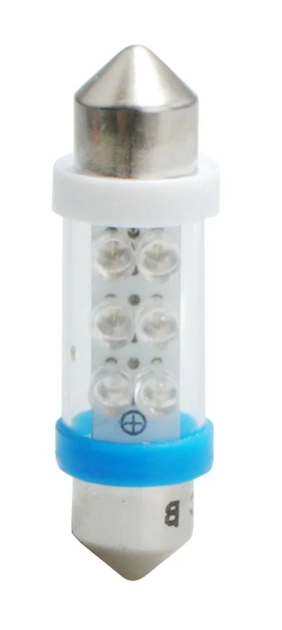 ΛΑΜΠΑΚΙΑ ΠΛΑΦΟΝΙΕΡΑΣ C5W/C10W 12V 0 ΛΑΜΠΑΚΙΑ ΠΛΑΦΟΝΙΕΡΑΣ C5W/C10W 12V 0,37W SV8,5 36mm LED 6xFlux 3mm ΜΠΛΕ M-TECH - 1 ΤΕΜ. L023B - Image 1