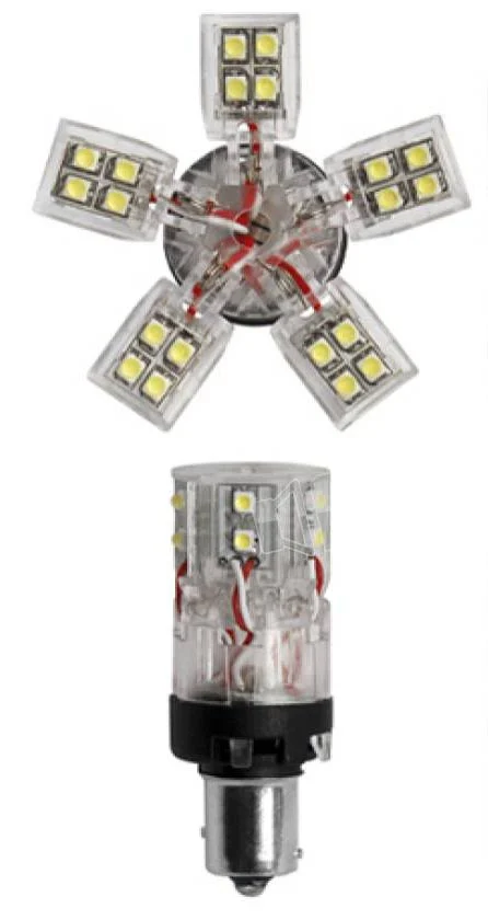 P21W 12V BA15s 30LED ΜΟΝΟΠΟΛΙΚΟ ΛΕΥΚΟ MULTI-LED 1ΤΕΜ. ΛΑΜΠΑΚΙ BAY15d ME 30LED ΚΟΚΚΙΝΟ SIMONI RACING L30/RR - Image 1