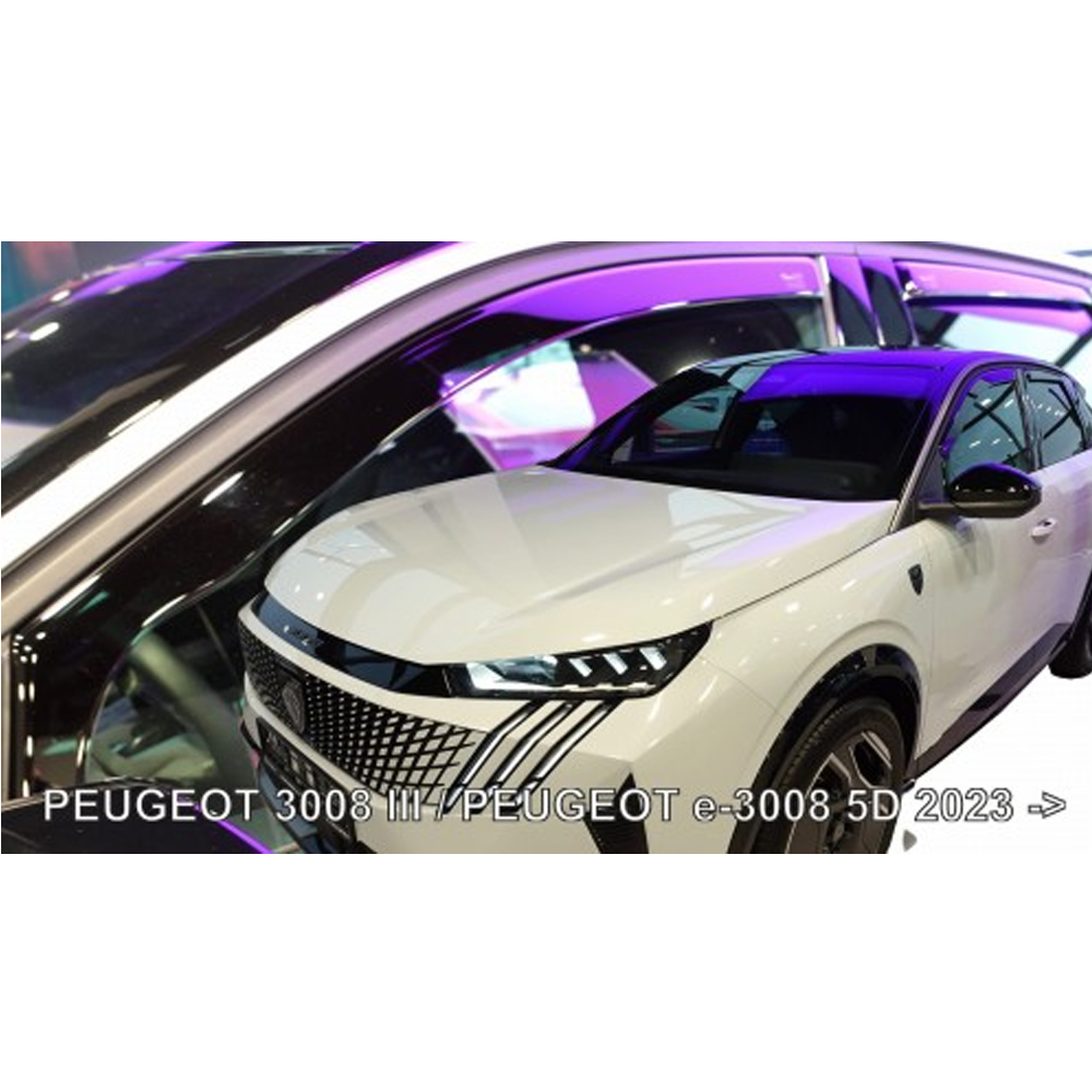 ΑΝΕΜΟΘΡΑΥΣΤΕΣ ΓΙΑ PEUGEOT 3008 III 5D 2023+ / E-3008 III 5D 2023+ ΣΕΤ ΑΥΤΟΚΙΝΗΤΟΥ ΑΠΟ ΕΥΚΑΜΠΤΟ ΦΙΜΕ ΠΛΑΣΤΙΚΟ HEKO - 4 ΤΕΜ. ΑΝΕΜΟΘΡΑΥΣΤΕΣ ΓΙΑ PEUGEOT 3008 III 5D 2023+ / E-3008 III 5D 2023+ ΣΕΤ ΑΥΤΟΚΙΝΗΤΟΥ ΑΠΟ ΕΥΚΑΜΠΤΟ ΦΙΜΕ ΠΛΑΣΤΙΚΟ HEKO - 4 ΤΕΜ. 26170 - Image 1