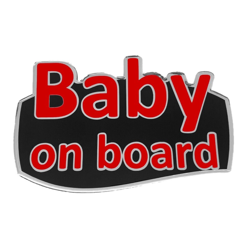 BABY ON BOARD ΑΥΤΟΚΟΛΛΗΤΟ ΕΞΩΤΕΡΙΚΗΣ ΧΡΗΣΗΣ 18 BABY ON BOARD ΑΥΤΟΚΟΛΛΗΤΟ ΕΞΩΤΕΡΙΚΗΣ ΧΡΗΣΗΣ 18,7 Χ 11,9 cm ΚΟΚΚΙΝΟ/ΜΑΥΡΟ/ΧΡΩΜΙΟ ΜΕ ΕΠΙΚΑΛΥΨΗ ΕΠΟΞΕΙΔΙΚΗΣ ΡΥΤΙΝΗΣ (ΥΓΡΟ ΓΥΑΛΙ) - 1 ΤΕΜ. - Image 1