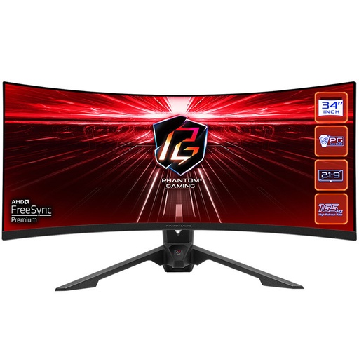 ASRock Phantom PG34WQ15R3A VA Curved Gaming Monitor 34" QHD 3440x1440 165Hz ASRock Phantom PG34WQ15R3A VA Curved Gaming Monitor 34" QHD 3440x1440 165Hz - Image 1