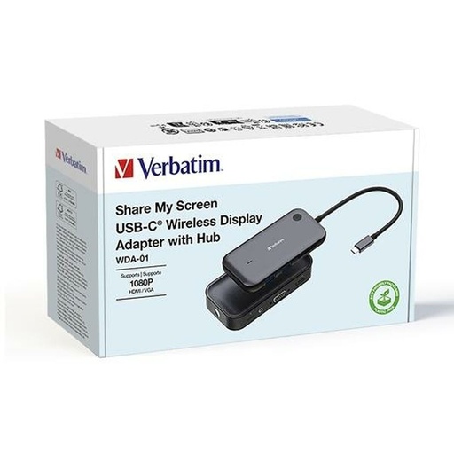 Verbatim Share My Screen 1080p USB-C Docking Station με HDMI PD Μαύρο Verbatim Share My Screen 1080p USB-C Docking Station με HDMI PD Μαύρο - Image 1