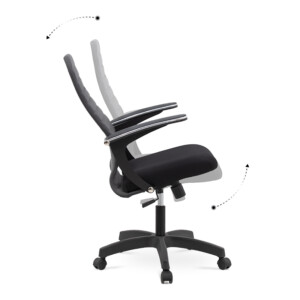 Καρέκλα γραφείου Melani Megapap με διπλό ύφασμα Mesh χρώμα γκρι - μαύρο 66,5x70x102/112εκ. - Image 6