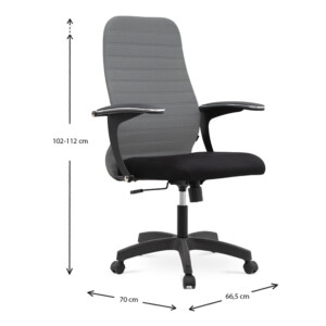 Καρέκλα γραφείου Melani Megapap με διπλό ύφασμα Mesh χρώμα γκρι - μαύρο 66,5x70x102/112εκ. - Image 9